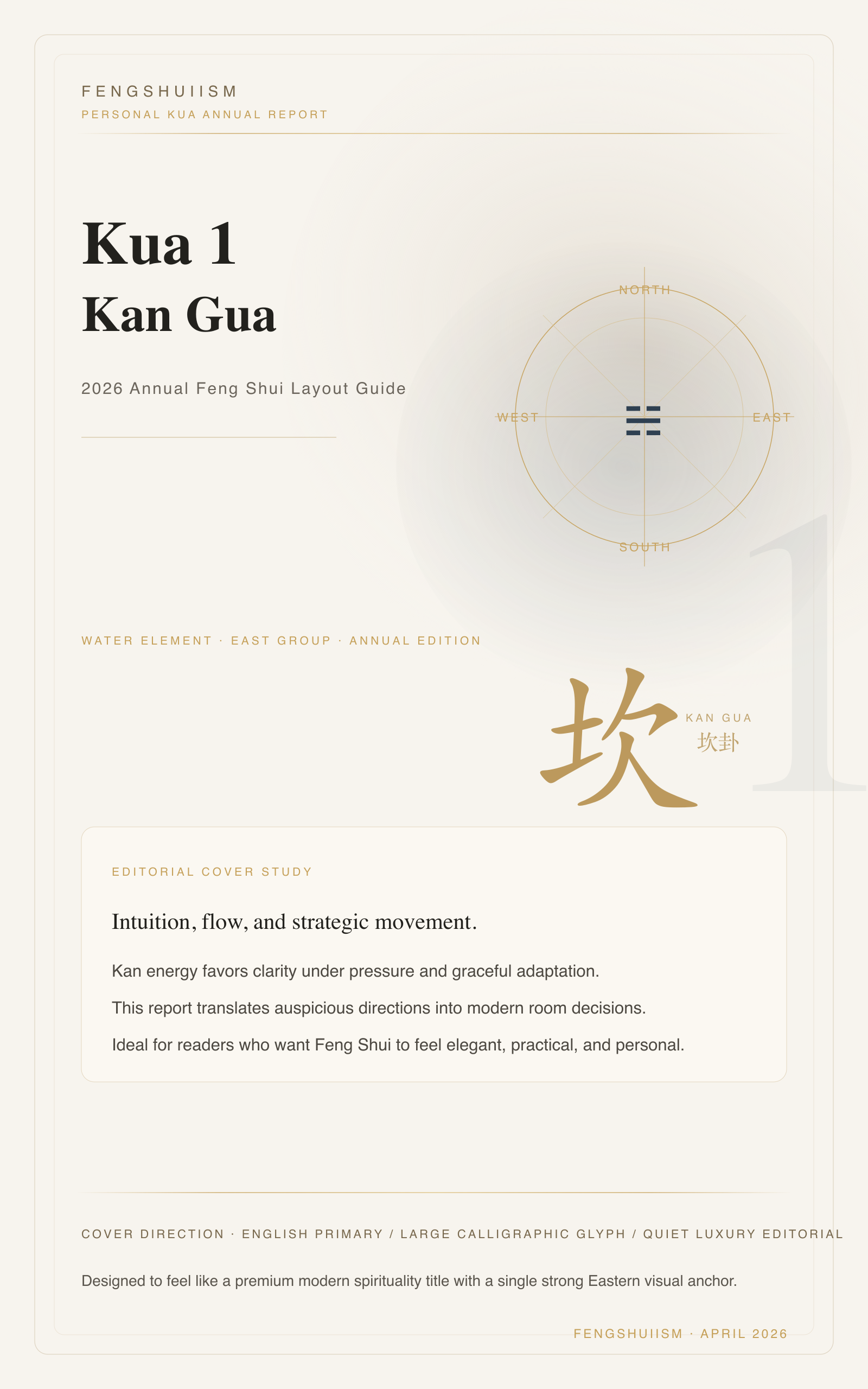 Kua 1 (Kan) · 2026 Personal Feng Shui Layout Guide
