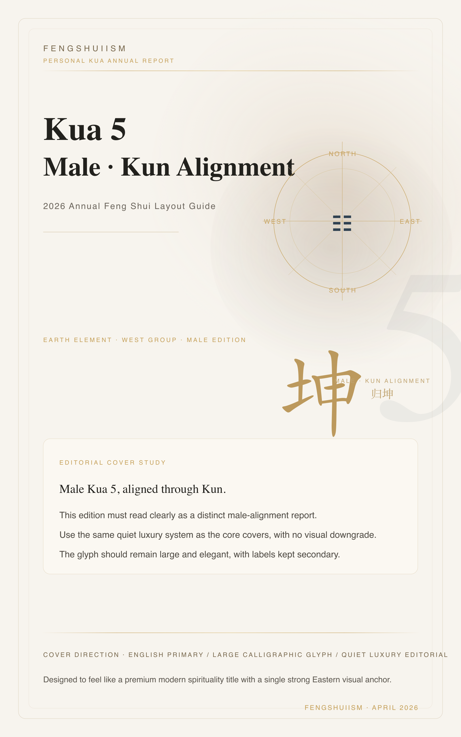 Kua 5 Male (Kun) · 2026 Personal Feng Shui Layout Guide