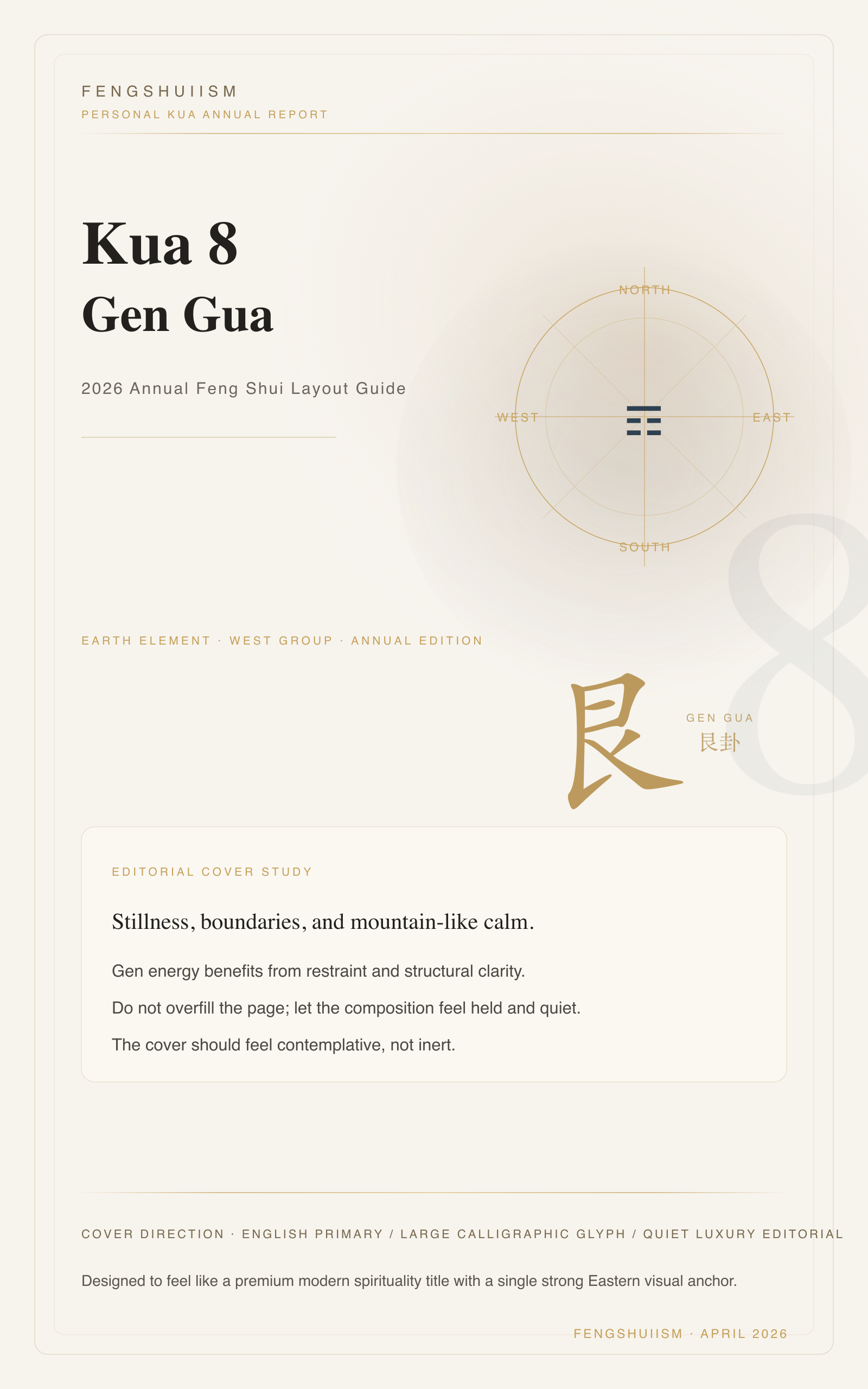 Kua 8 (Gen) · 2026 Personal Feng Shui Layout Guide